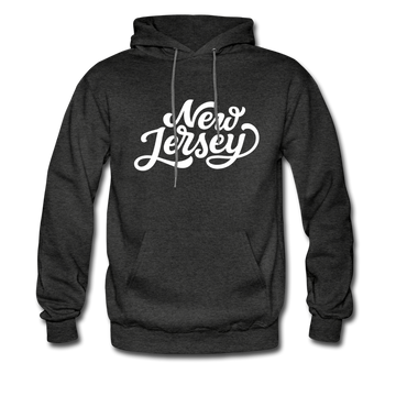 New Jersey Hoodie - Hand Lettered Unisex New Jersey Hooded Sweatshirt - charcoal gray