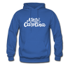 North Carolina Hoodie - Hand Lettered Unisex North Carolina Hooded Sweatshirt - royal blue
