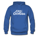 North Carolina Hoodie - Hand Lettered Unisex North Carolina Hooded Sweatshirt - royal blue