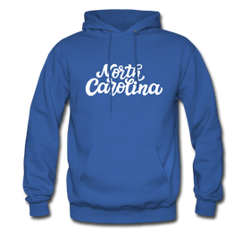 North Carolina Hoodie - Hand Lettered Unisex North Carolina Hooded Sweatshirt - royal blue