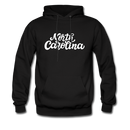 North Carolina Hoodie - Hand Lettered Unisex North Carolina Hooded Sweatshirt - black