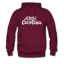 North Carolina Hoodie - Hand Lettered Unisex North Carolina Hooded Sweatshirt - burgundy