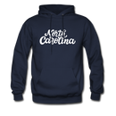 North Carolina Hoodie - Hand Lettered Unisex North Carolina Hooded Sweatshirt - navy