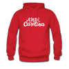 North Carolina Hoodie - Hand Lettered Unisex North Carolina Hooded Sweatshirt - red