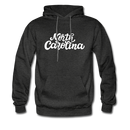 North Carolina Hoodie - Hand Lettered Unisex North Carolina Hooded Sweatshirt - charcoal gray