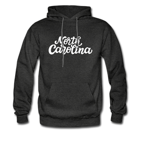North Carolina Hoodie - Hand Lettered Unisex North Carolina Hooded Sweatshirt - charcoal gray