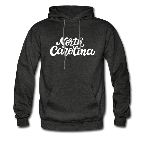 North Carolina Hoodie - Hand Lettered Unisex North Carolina Hooded Sweatshirt - charcoal gray