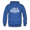 North Dakota Hoodie - Hand Lettered Unisex North Dakota Hooded Sweatshirt - royal blue