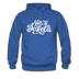 North Dakota Hoodie - Hand Lettered Unisex North Dakota Hooded Sweatshirt - royal blue