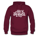 North Dakota Hoodie - Hand Lettered Unisex North Dakota Hooded Sweatshirt - burgundy