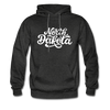 North Dakota Hoodie - Hand Lettered Unisex North Dakota Hooded Sweatshirt - charcoal gray