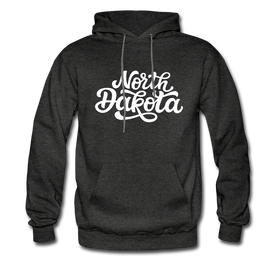 North Dakota Hoodie - Hand Lettered Unisex North Dakota Hooded Sweatshirt