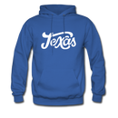 Texas Hoodie - Hand Lettered Unisex Texas Hooded Sweatshirt - royal blue