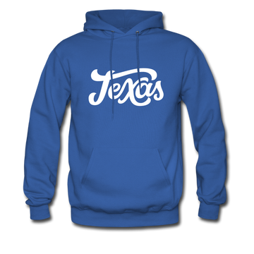 Texas Hoodie - Hand Lettered Unisex Texas Hooded Sweatshirt - royal blue