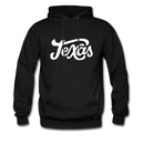 Texas Hoodie - Hand Lettered Unisex Texas Hooded Sweatshirt - black