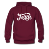Texas Hoodie - Hand Lettered Unisex Texas Hooded Sweatshirt - burgundy