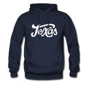 Texas Hoodie - Hand Lettered Unisex Texas Hooded Sweatshirt - navy