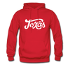 Texas Hoodie - Hand Lettered Unisex Texas Hooded Sweatshirt - red