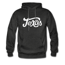 Texas Hoodie - Hand Lettered Unisex Texas Hooded Sweatshirt - charcoal gray