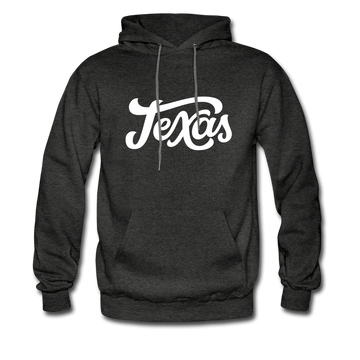 Texas Hoodie - Hand Lettered Unisex Texas Hooded Sweatshirt - charcoal gray