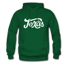 Texas Hoodie - Hand Lettered Unisex Texas Hooded Sweatshirt - forest green