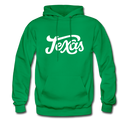 Texas Hoodie - Hand Lettered Unisex Texas Hooded Sweatshirt - kelly green