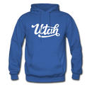 Utah Hoodie - Hand Lettered Unisex Utah Hooded Sweatshirt - royal blue