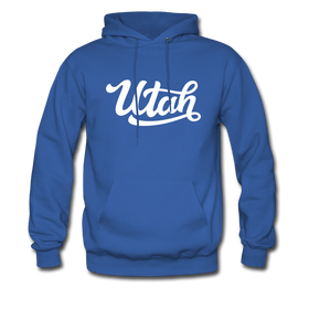 Utah Hoodie - Hand Lettered Unisex Utah Hooded Sweatshirt - royal blue