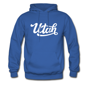 Utah Hoodie - Hand Lettered Unisex Utah Hooded Sweatshirt - royal blue