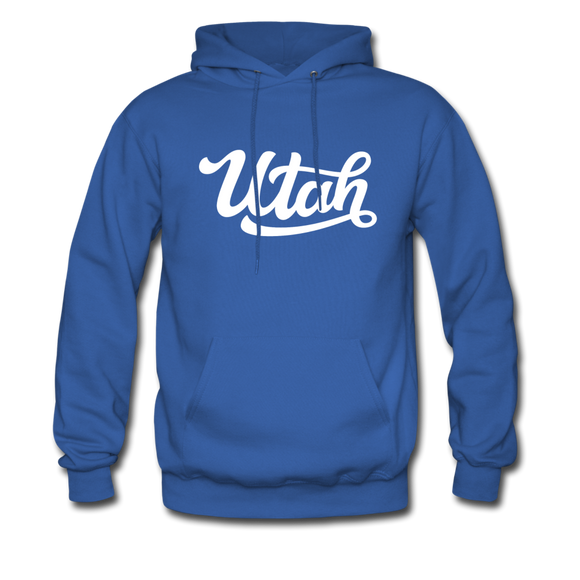 Utah Hoodie - Hand Lettered Unisex Utah Hooded Sweatshirt - royal blue