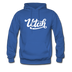 Utah Hoodie - Hand Lettered Unisex Utah Hooded Sweatshirt - royal blue