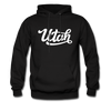 Utah Hoodie - Hand Lettered Unisex Utah Hooded Sweatshirt - black