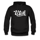 Utah Hoodie - Hand Lettered Unisex Utah Hooded Sweatshirt - black