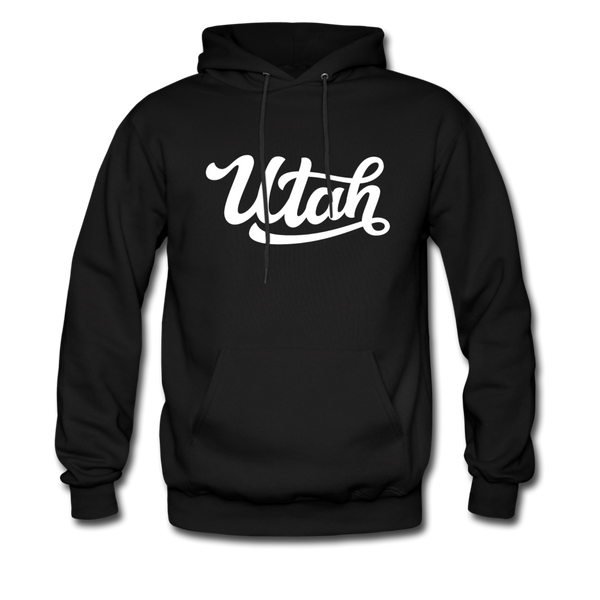 Utah Hoodie - Hand Lettered Unisex Utah Hooded Sweatshirt - black
