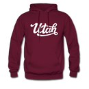 Utah Hoodie - Hand Lettered Unisex Utah Hooded Sweatshirt - burgundy