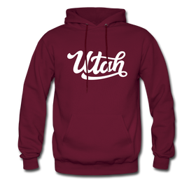 Utah Hoodie - Hand Lettered Unisex Utah Hooded Sweatshirt - burgundy