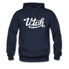 Utah Hoodie - Hand Lettered Unisex Utah Hooded Sweatshirt - navy