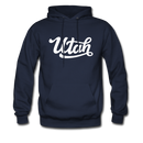 Utah Hoodie - Hand Lettered Unisex Utah Hooded Sweatshirt - navy