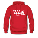 Utah Hoodie - Hand Lettered Unisex Utah Hooded Sweatshirt - red