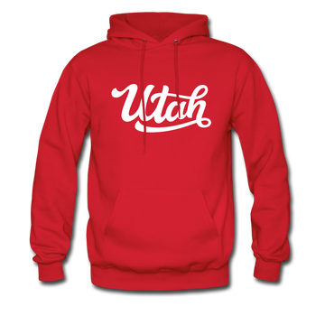 Utah Hoodie - Hand Lettered Unisex Utah Hooded Sweatshirt - red