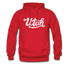 Utah Hoodie - Hand Lettered Unisex Utah Hooded Sweatshirt - red