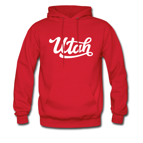 Utah Hoodie - Hand Lettered Unisex Utah Hooded Sweatshirt - red