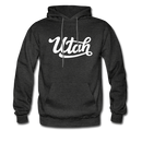 Utah Hoodie - Hand Lettered Unisex Utah Hooded Sweatshirt - charcoal gray