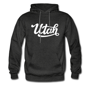 Utah Hoodie - Hand Lettered Unisex Utah Hooded Sweatshirt - charcoal gray