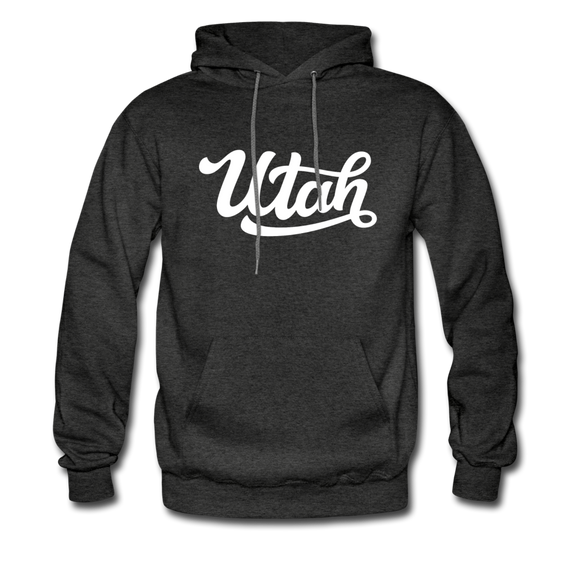 Utah Hoodie - Hand Lettered Unisex Utah Hooded Sweatshirt - charcoal gray