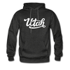 Utah Hoodie - Hand Lettered Unisex Utah Hooded Sweatshirt - charcoal gray