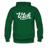 Utah Hoodie - Hand Lettered Unisex Utah Hooded Sweatshirt - forest green