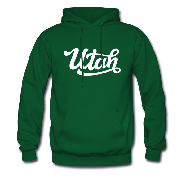 Utah Hoodie - Hand Lettered Unisex Utah Hooded Sweatshirt - forest green