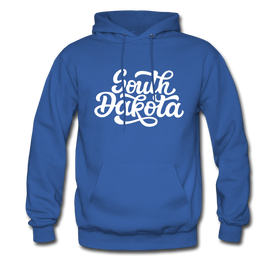 South Dakota Hoodie - Hand Lettered Unisex South Dakota Hooded Sweatshirt - royal blue