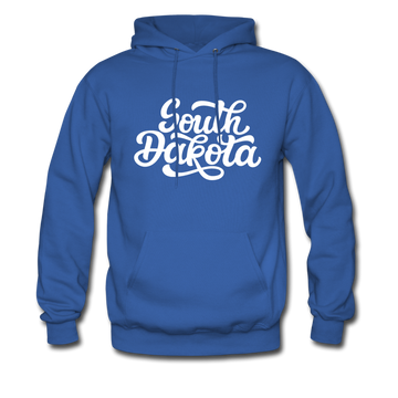 South Dakota Hoodie - Hand Lettered Unisex South Dakota Hooded Sweatshirt - royal blue